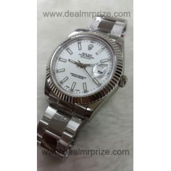 Rolex Datejust White Dial Steel Swiss ETA 7750 Valjoux Movement Watch