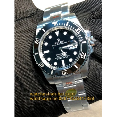 ROLEX SUBMARINER BLACK DIAL FULL STEEL  SWISS ETA SUPER MASTER WATCH super master high quality first copy replica watches in dubai uae , ajman , sharjah , abu dhabi 