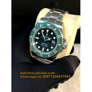 ROLEX SUBMARINER BLACK DIAL GREEN BEZEL FULL STEEL SWISS ETA SUPER MASTER WATCH