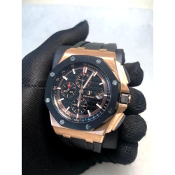 AUDEMARS PIGUET ROYAL OAK OFF SHORE BLACK DIAL ROSE GOLD BAZEL WITH BLACK RUBBER STRAP SUPER MASTER CLONE WATCHES IN DUBAI AT WATCHESINDUBAI.COM