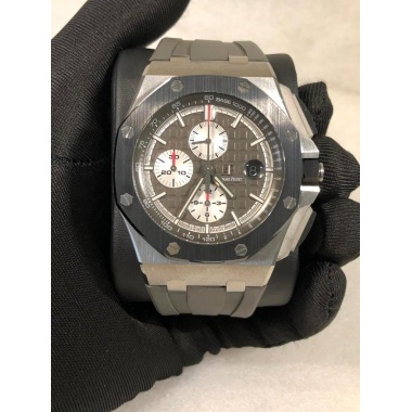 AUDEMARS PIGUET ROYAL OAK OFF SHORE GREY DIAL WITH GREY RUBBER STRAP SUPER MASTER CLONE WATCHES IN DUBAI AT WATCHESINDUBAI.COM