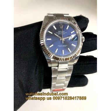 Rolex date just blue dial full steel  super clone watches in dubai at watchesindubai.com