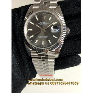 Rolex date just grey dial full steel  super clone watches in dubai at watchesindubai.com