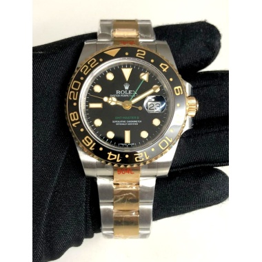 ROLEX GMT MASTER II BLACK DIAL DUAL TONE SUPER CLONE WATCHES IN DUBAI AT WATCHESINDUBAI.COM