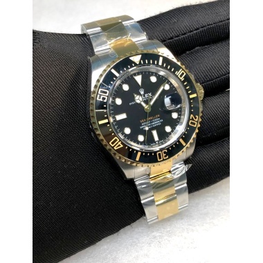 ROLEX SEA DWELLER BLACK DIAL DUAL TONE SUPER CLONE WATCHES IN DUBAI AT WATCHESINDUBAI.COM