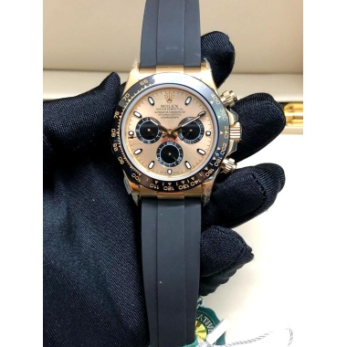 Rolex Cosmograph Daytona  Gold Dial  rubber strap slim super clone watches in dubai at watchesindubai.com