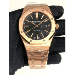 Audemars Piguet Royal Oak Rose Gold Black Dial 15400 model super master clone watch