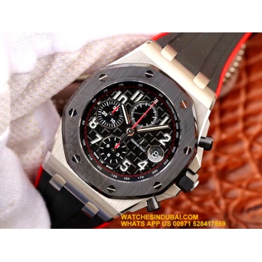 Audemars Piquet Royal Oak Offshore black Dial with Red black strap 1:1 Super clone watches in dubai