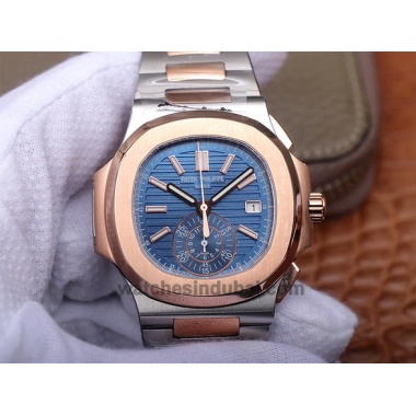 PATEK PHILIPPE NAUTILUS BLUE DIAL DUAL TONE SWISS ETA SUPER MASTER CLONE WATCHES IN DUBAI