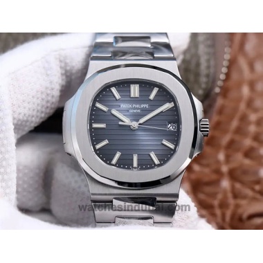 PATEK PHILIPPE NAUTILUS  BLACK BLUE DIAL SWISS ETA SUPER CLONE SLIM WATCHES AT WATCHESINDUBAI.COM