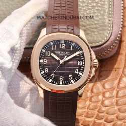 Patek Philippe Aquanaut 5165a BROWN STRAP SLIM SUPER CLONE WATCHES IN DUBAI