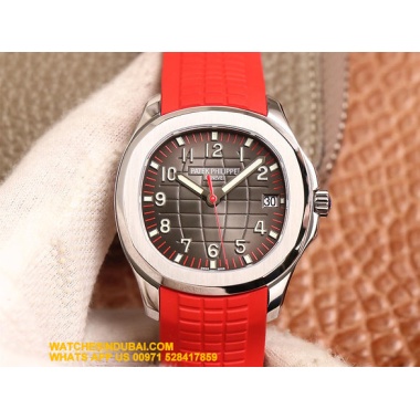 Patek Philippe Aquanaut 5165a RED STRAP SLIM SUPER CLONE WATCHES IN DUBAI