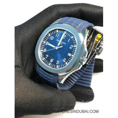 PATEK PHILIPPE AQUANAUT 5165A BLUE STRAP SLIM SUPER CLONE WATCHES IN DUBAI