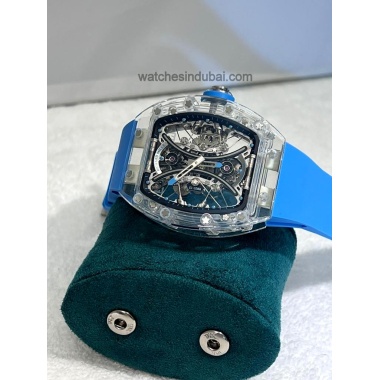 buy Richard Mille RM 53-02 Tourbillon Sapphire whit blue strap super clone 1:1 watches in dubai