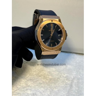 buy Hublot classic fusion black dial rose gold bezel super clone watches in dubai