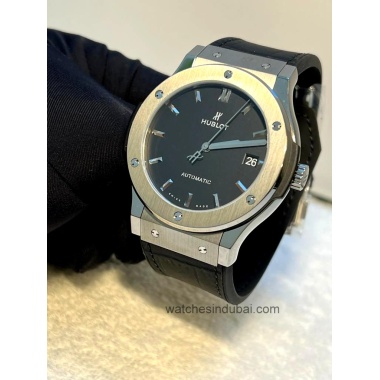 Hublot classic fusion black dial silver bezel super clone watches in dubai