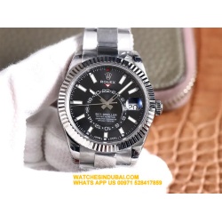 ROLEX SKY DWELLER BLACK DIAL FULL STEEL SUPER CLONE WATCHES IN DUBAI 