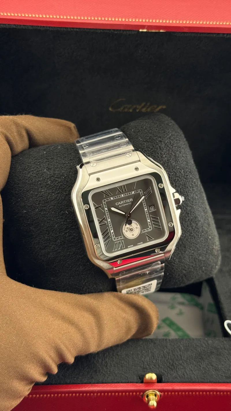 Cartier Santos De Cartier Dual Time Gray Dial Super Clone