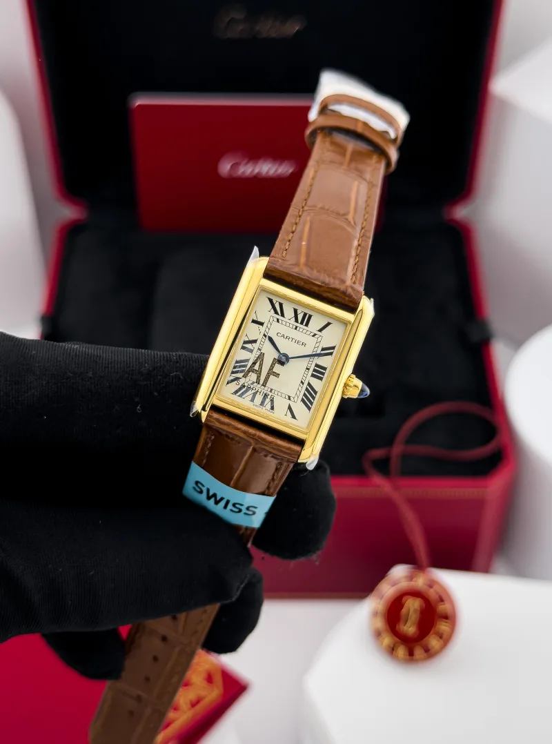 Cartier Tank Louis Cartier Brown Leather Strap Watch