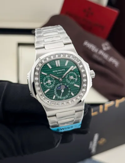 Patek Philippe Nautilus Diamond Bezel Green Dial Watch in Dubai